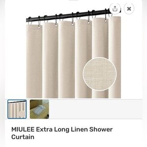 NEW Extra long shower curtain. 82x72 inches linen look